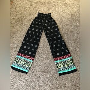 Patterned Black Kids Bottoms